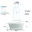 SMN6030 Milan 60in X 30in Freestanding Resin Stone Bathtub with Center Drain and Built-In Overflow