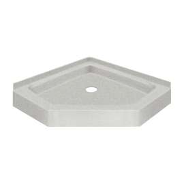 Decor Solid Surface 36-in x 36-in Neo-Angle Shower Base with Center Drain