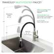 Kitchen/Laundry Faucet with Dual Spray, Flex Neck, 1.8 GPM, and Garden Hose Adapter in Brushed Nickle/Matte Black