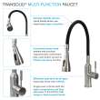Kitchen/Laundry Faucet with Swivel Action Ball-Joint, Dual Spray, Flex Neck, 1.8 GPM, and Garden Hose Adapter in Black