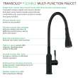 Kitchen/Laundry Faucet with Dual Spray, Flex Neck, 1.8 GPM, and Garden Hose Adapter in Matte Black