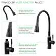 Kitchen/Laundry Faucet with Dual Spray, Flex Neck, 1.8 GPM, and Garden Hose Adapter in Matte Black