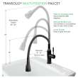 Kitchen/Laundry Faucet with Dual Spray, Flex Neck, 1.8 GPM, and Garden Hose Adapter in Matte Black
