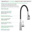 PF7509A-M Kitchen/Laundry Faucet with Dual Spray, Flex Neck, 1.8 GPM, and Garden Hose Adapter in Black