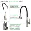 PF7509A-M Kitchen/Laundry Faucet with Dual Spray, Flex Neck, 1.8 GPM, and Garden Hose Adapter in Black