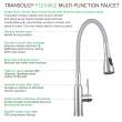 Kitchen/Laundry Faucet with Dual Spray, Flex Neck, 1.8 GPM, and Garden Hose Adapter in Grey