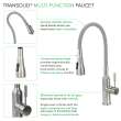 Kitchen/Laundry Faucet with Dual Spray, Flex Neck, 1.8 GPM, and Garden Hose Adapter in Grey