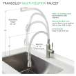 Kitchen/Laundry Faucet with Dual Spray, Flex Neck, 1.8 GPM, and Garden Hose Adapter in Grey