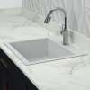 22-1/2in x 20in x 8-1/2in silQ Granite Kitchen Sink with Single Bowl, Drop-in Installation, with 1 Pre-Drilled Faucet Hole, in White