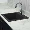 22-1/2in x 20in  x 8-1/2in silQ Granite Kitchen Sink with Single Bowl, Drop-in Installation, with 1 Pre-Drilled Faucet Hole, in Espresso