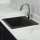 22-1/2in x 20in  x 8-1/2in silQ Granite Kitchen Sink with Single Bowl, Drop-in Installation, with 1 Pre-Drilled Faucet Hole, in Espresso
