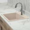 22-1/2in x 20in  x 8-1/2in silQ Granite Kitchen Sink with Single Bowl, Drop-in Installation, with 1 Pre-Drilled Faucet Hole, in CafÃ© Latte