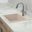 22-1/2in x 20in  x 8-1/2in silQ Granite Kitchen Sink with Single Bowl, Drop-in Installation, with 3 CAB Faucet Holes, In CafÃ© Latte