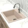 Transolid Quantum 22in x 20in silQ Granite Drop-in Single Bowl Kitchen Sink with 1 Pre-Drilled Faucet Hole, in Café Latte