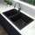 33-in x 18-in x 9-in silQ Granite Kitchen Sink with 1-3/4 Double bowls, Undermount Installation, in Black
