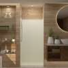 36-in x 36-in x 72-in Solid Surface Shower Wall Trimmable Surround in Biscuit