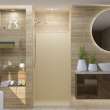36-in x 36-in x 72-in Solid Surface Shower Wall Trimmable Surround in Sea Shore