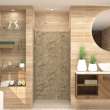 36-in x 36-in x 72-in Solid Surface Shower Wall Trimmable Surround in Sand Mountain