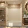 60-in x 32-in x 60-in Solid Surface Tub Wall Surround in Sea Shore