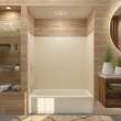 60-in x 32-in x 60-in Solid Surface Tub Wall Surround in Sea Shore
