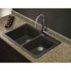 33-in X 22-in X 9.5-in silQ Granite Kitchen Sink with 1-3/4 Double Offset Bowls, Drop-in Installation, with 2 AC Faucet Holes, In Espresso