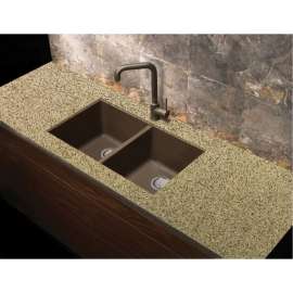 31.75-in x 19.125-in x 9.5-in Granite Double Equal Undermount Kitchen Sink in Espresso with Grids, Strainer, Disposer Strainer, Installation Kit