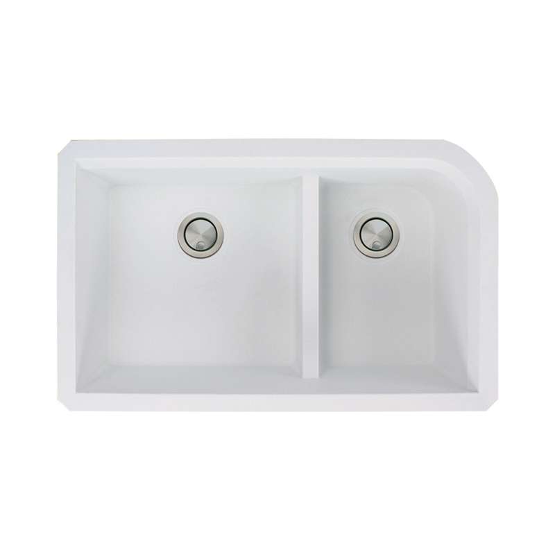 Transolid Radius Granite 31 In Undermount Kitchen Sink White