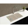 31.75-in x 19.25-in x 9.5-in silQ Granite Kitchen Sink with 1-3/4 J-Shaped Double bowls, Undermount Installation, in Cafe Latte