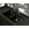 31.75-in x 20.75-in x 9.5-in silQ Granite Kitchen Sink with 1-3/4 Offset Double bowls, Undermount Installation, in Black