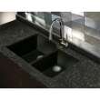31.75-in x 20.75-in x 9.5-in silQ Granite Kitchen Sink with 1-3/4 Offset Double bowls, Undermount Installation, in Black
