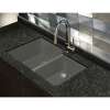 31.75-in x 20.75-in x 9.5-in silQ Granite Kitchen Sink with 1-3/4 Offset Double bowls, Undermount Installation, in Grey
