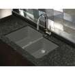 31.75-in x 20.75-in x 9.5-in silQ Granite Kitchen Sink with 1-3/4 Offset Double bowls, Undermount Installation, in Grey