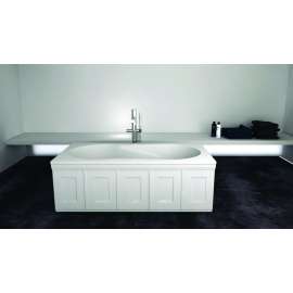 Brookfield 60-in L x 32-in W x 19-in H Resin Stone Drop-in/Undermount Bathtub with end drain, in White
