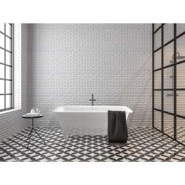 SMN6030 Milan 60in X 30in Freestanding Resin Stone Bathtub with Center Drain and Built-In Overflow