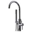 Muse Resin Stone 64-in Center Drain Freestanding Tub and Faucet Kit
