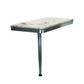 SSSL2412L-48 24in x 12in Left-Hand Shower Seat with Brushed Stainless Frame and Leg