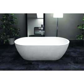 Sherwood Grande 71-in L x 32-in W x 21-in H Resin Stone Freestanding Bathtub with center drain, in White