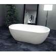 Sherwood Grande 71-in L x 32-in W x 21-in H Resin Stone Freestanding Bathtub with center drain, in White