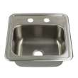 15-in x 15-in x 6-in 20 Gauge Single Bowl, Stainless Steel Kitchen/Bar Sink, Drop-in Installation, with 1 Faucet Hole