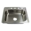 25-in x 22 1/64-in x 7-in 20 Gauge Single Bowl, Stainless Steel Kitchen Sink, Drop-in Installation, with MR2 Faucet Holes