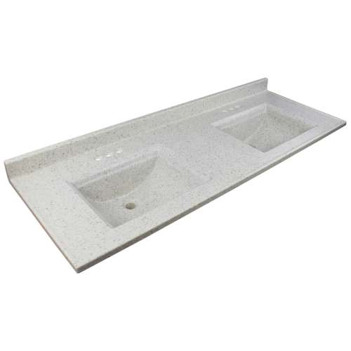 Transolid Savannah 61-in Premium Cultured Marble Vanity Top with Two Integrated Sinks