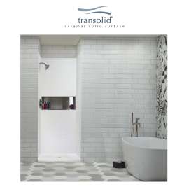 SaraMar 36-In X 36-In X 96-In Glue to Wall 3-Piece Shower Wall Trimmable Kit