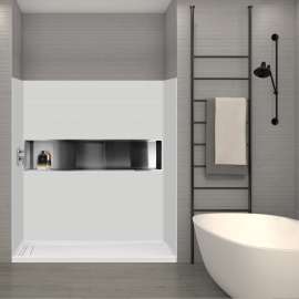 SaraMar 36-In X 60-In X 72-In Glue to Wall 3-Piece Shower Wall Trimmable Kit