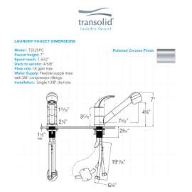 Single Lever Laundry Faucet with pull-out spray. Polished chrome.