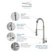 T3640-LS-M Cuisine Pro Cuisine Pro Pull-Out Kitchen Faucet, Luxe Stainless