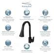 T3650-MB-M Kent Kent Pull-Out Kitchen Faucet, Matte Black