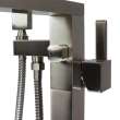 T4220-BN Ardell Floor Mounted Freestanding Tub Filler With Hand Shower, Brushed Nickel