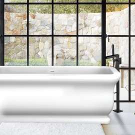 T4240-MB Roslyn Floor Mounted Freestanding Tub Filler With Hand Shower, Matte Black