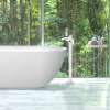 T4240-PC Roslyn Floor Mounted Freestanding Tub Filler With Hand Shower, Polished Chrome