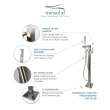 T4240-BN Roslyn Floor Mounted Freestanding Tub Filler With Hand Shower, Brushed Nickel
